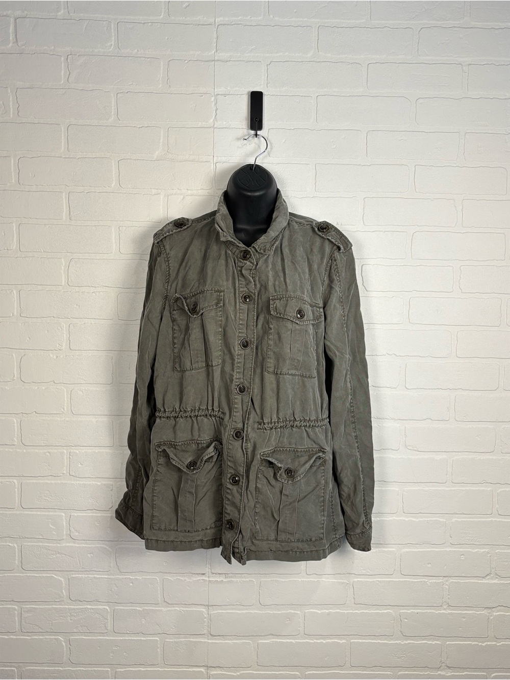 Gap Utility Military Jacket Army Green Women Drawstring Size Large